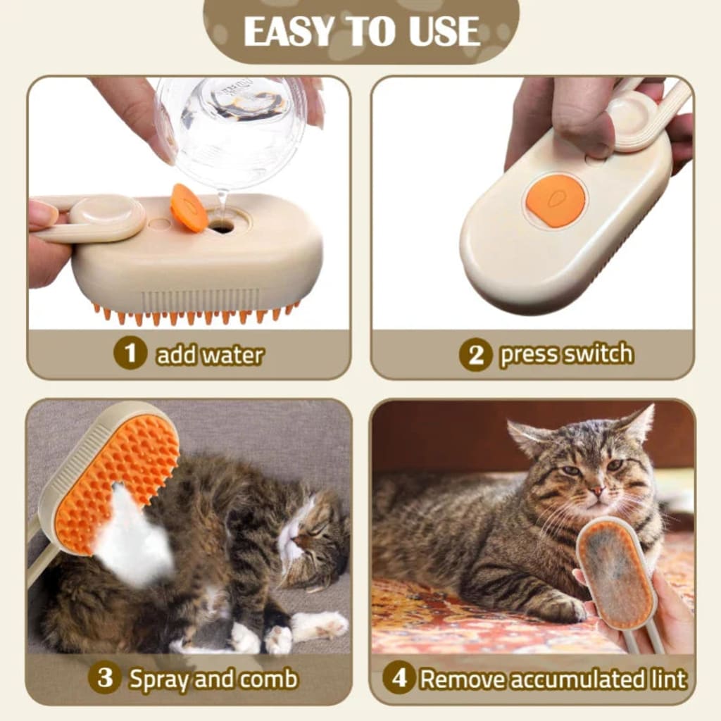 SteamGroom Pro™ 3-in-1 Pet Grooming Brush