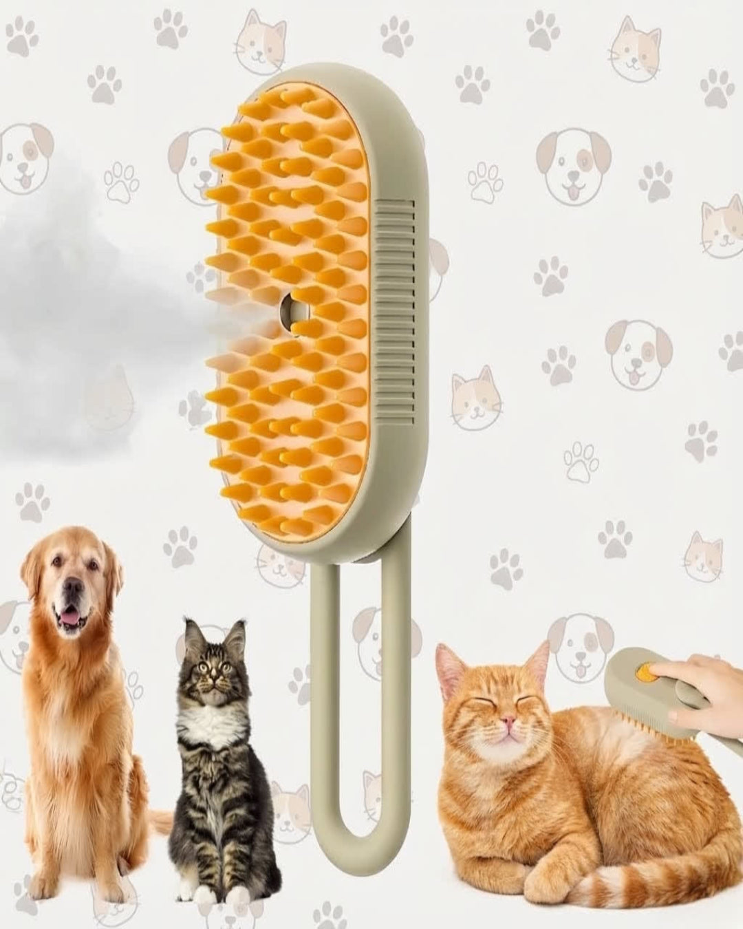SteamGroom Pro™ 3-in-1 Pet Grooming Brush